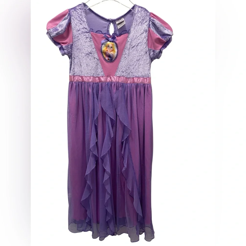 Disney Rapunzel Dress Medium Tulle Purple Girls Dress Up Pretend Play Velvet Top